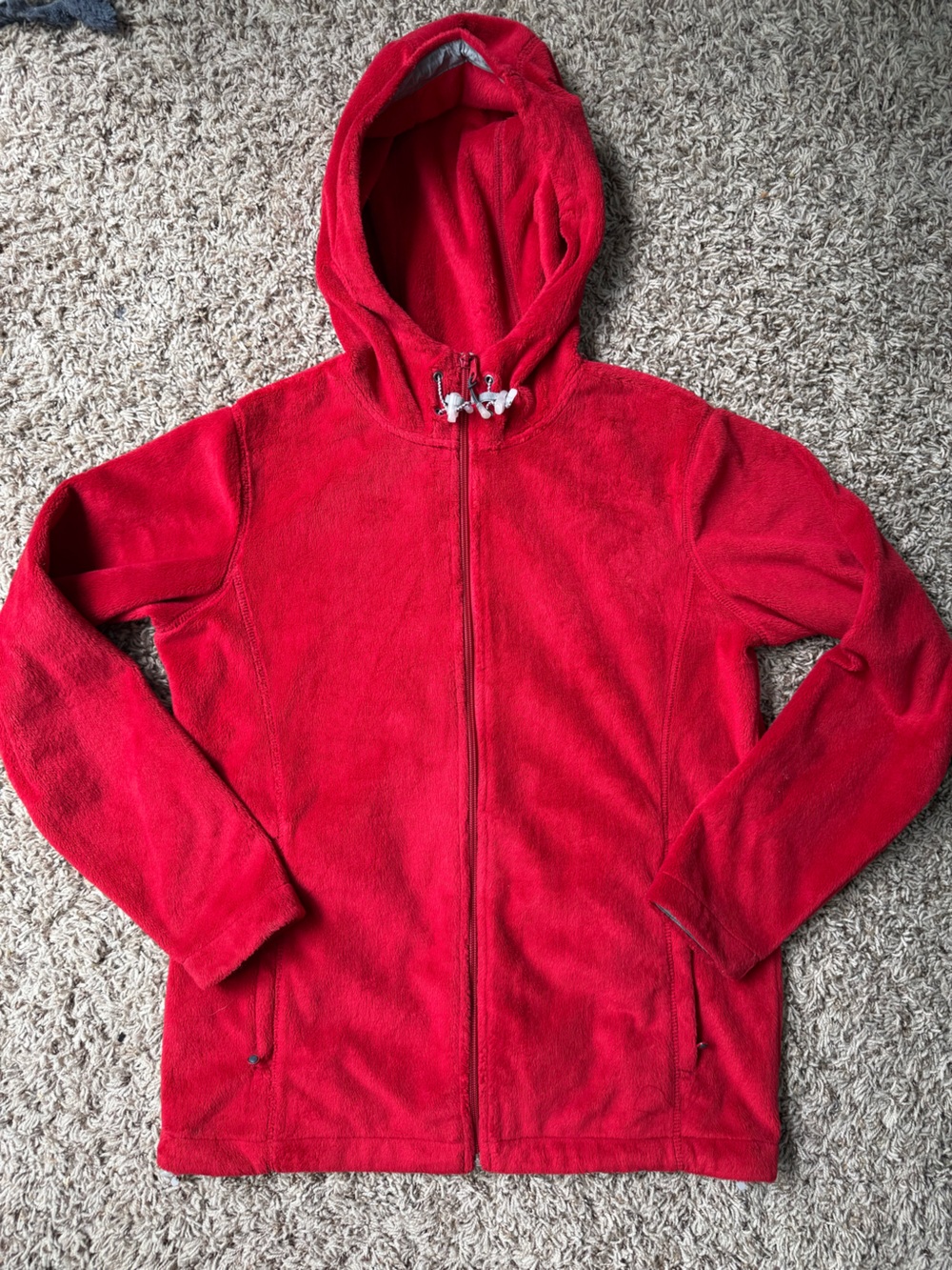 Cabela’s Ladies (small) Red plush  Fleece Zip-Up Hoodie